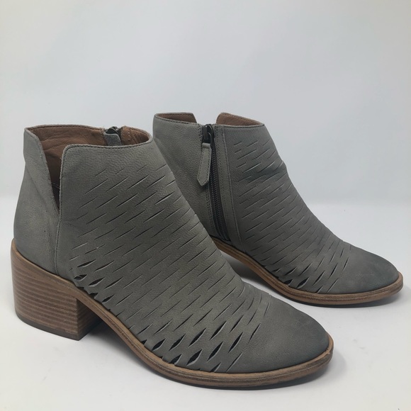 Paolo Shoes - Linea Paolo Gray Leather Ankle Boots Size 8M